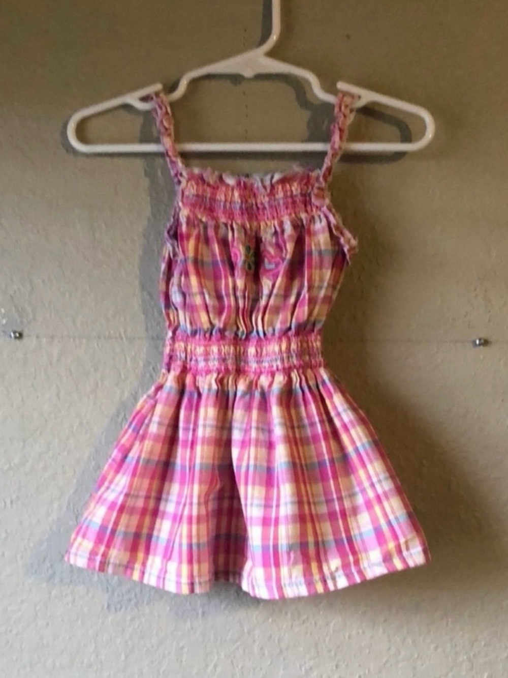 Young Hearts Top Girls Vintage Y2K Pink Plaid Casual Sleeveless Shirt Top Sz 3T